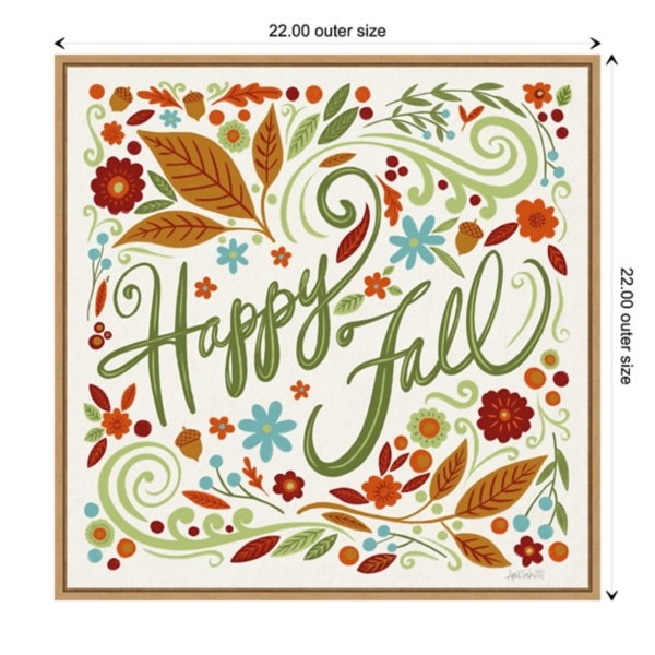 Happy Fall Foliage Swirls Framed Wall Art