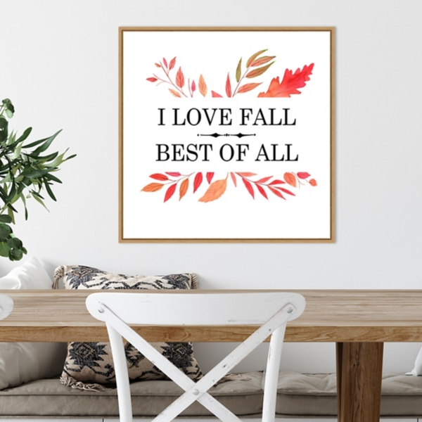 I Love Fall Best Leaves Framed Wall Art