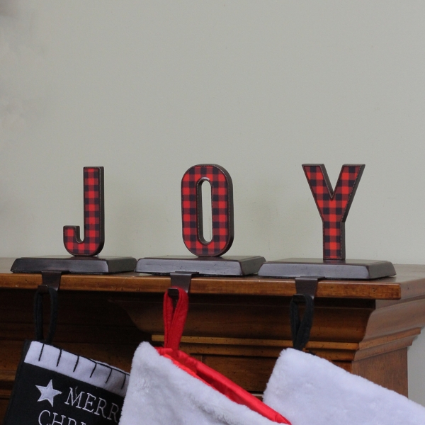 Red Buffalo Plaid 3-pc. Joy Stocking Holders