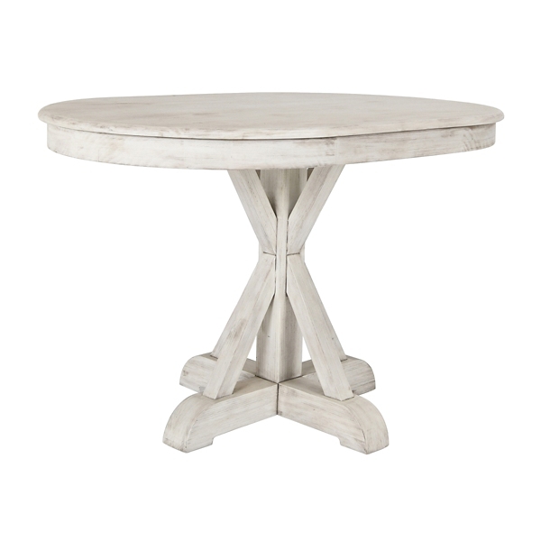 Distressed white wood deals table