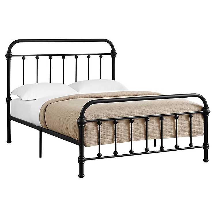 Matte Black Metal Full Bed Frame, Black Wire Bed Frame Full