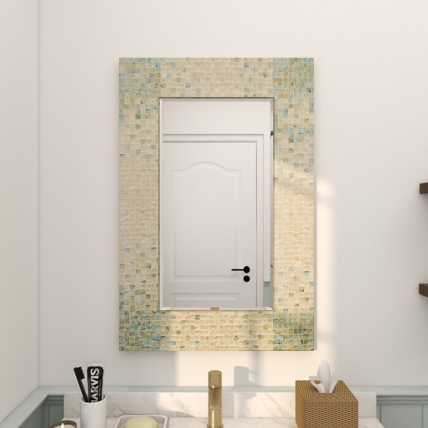 Mother of Pearl Mosaic Wall Mirror