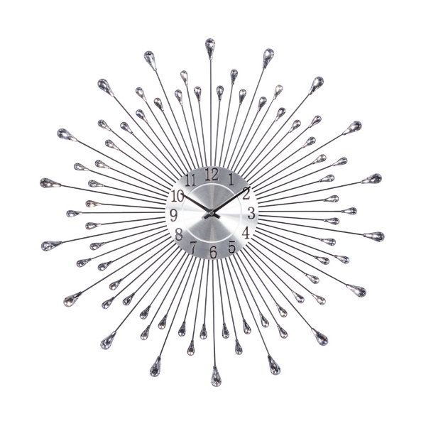 Silver Metal Sunburst Droplet Frame Clock | Kirklands Home