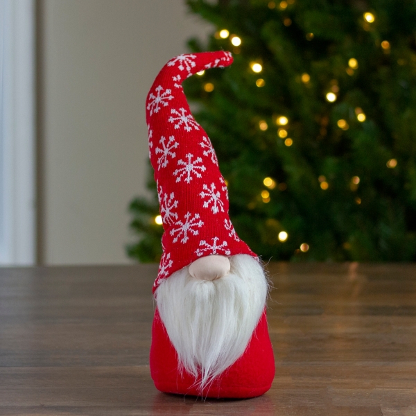 Red and White Snowflake Christmas Gnome