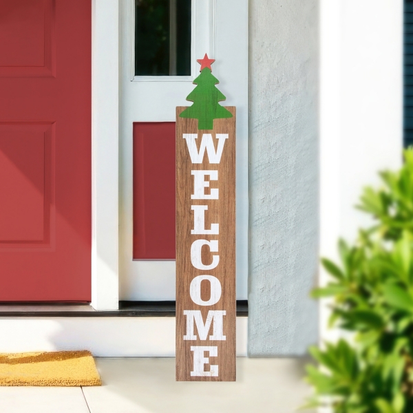 Green Welcome Christmas Tree Wall Decoration