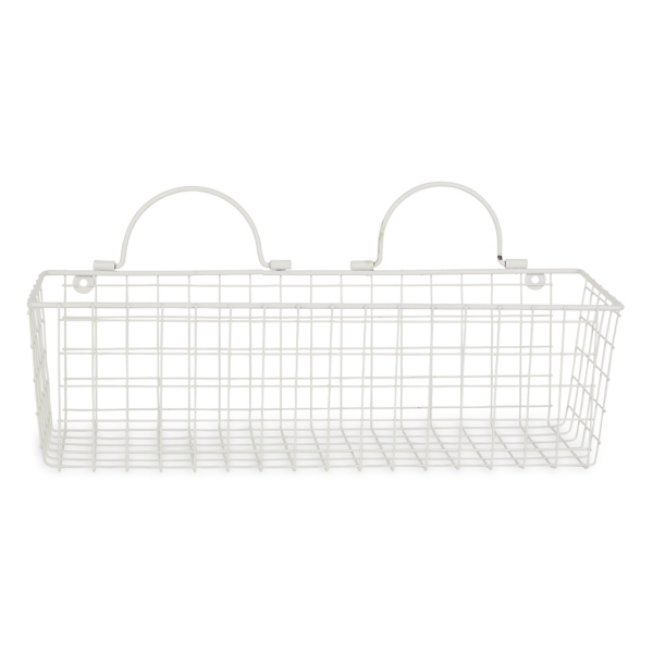 Antique White 2-pc. Long Wire Basket Set, 17 in.