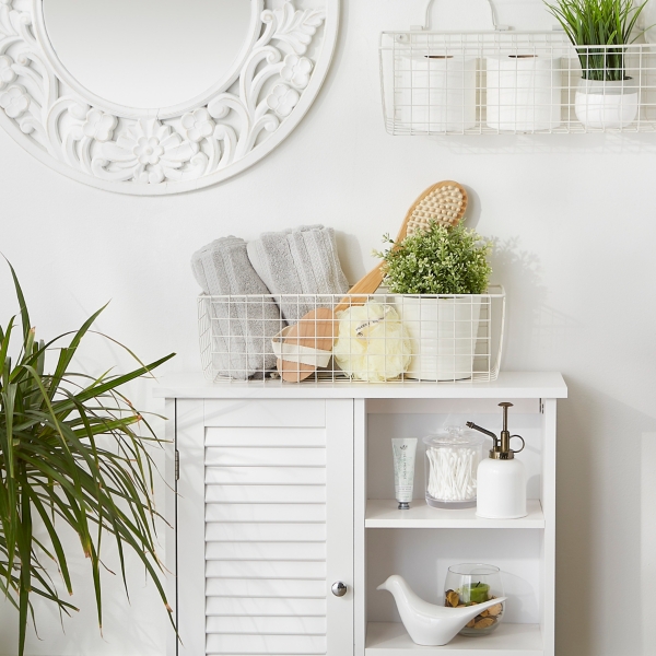 Antique White 2-pc. Long Wire Basket Set, 17 in.