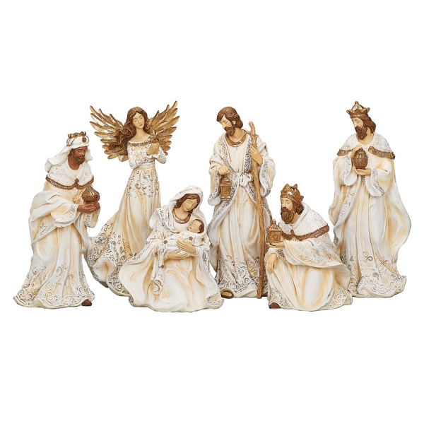 Shimmering Ivory and Gold 6pc. Nativity Set Kirklands Home