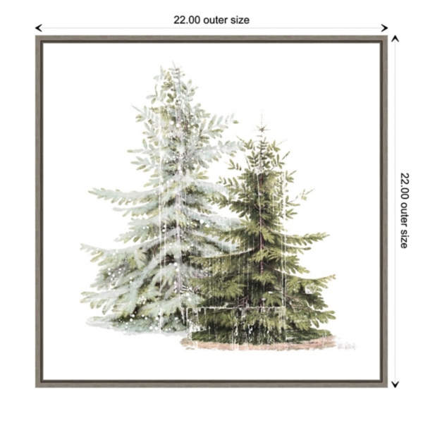 Winter Trees Gray Framed Canvas Art Print