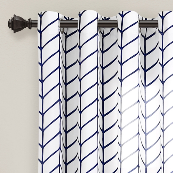Navy Chevron 2-pc. Panel Curtain Set, 84 in.
