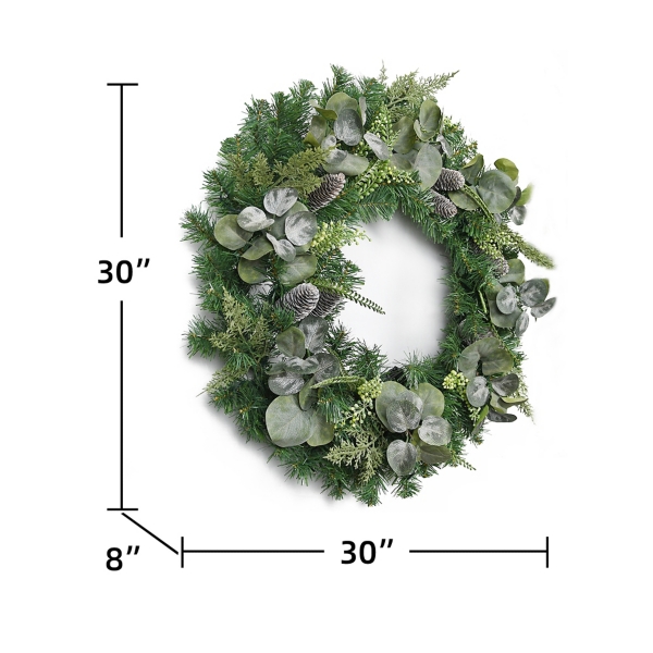 Christmas Eucalyptus Pine Mix Pre-Lit Wreath