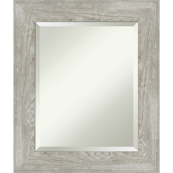 Dove Gray Scoop Frame Beveled Mirror
