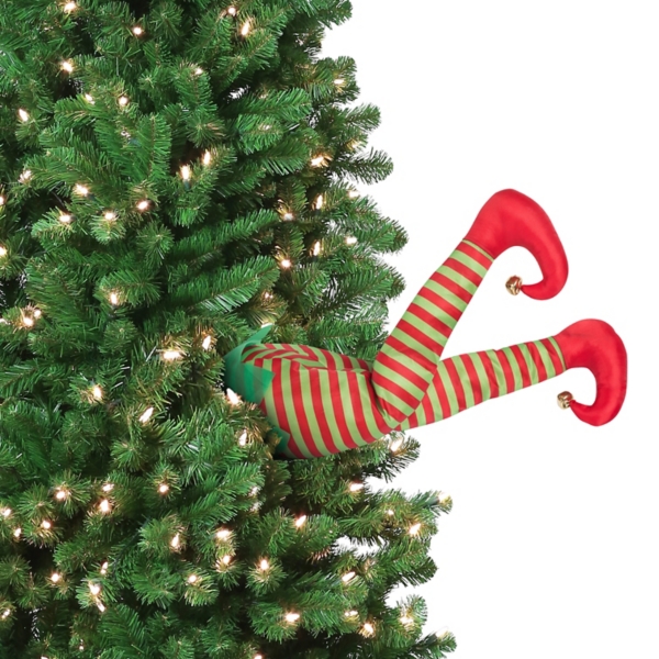 Kicking Elf Legs Christmas Tree Decoration