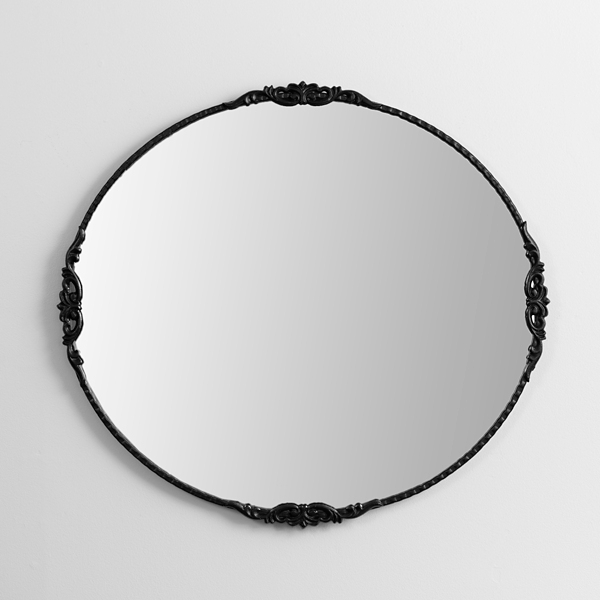 Black Metal Ornate Oval Mirror Kirklands Home