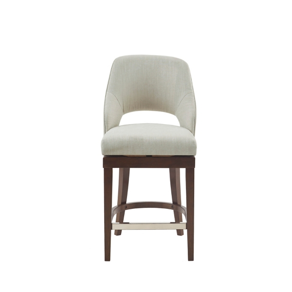 Cream Open Back Swivel Base Counter Stool