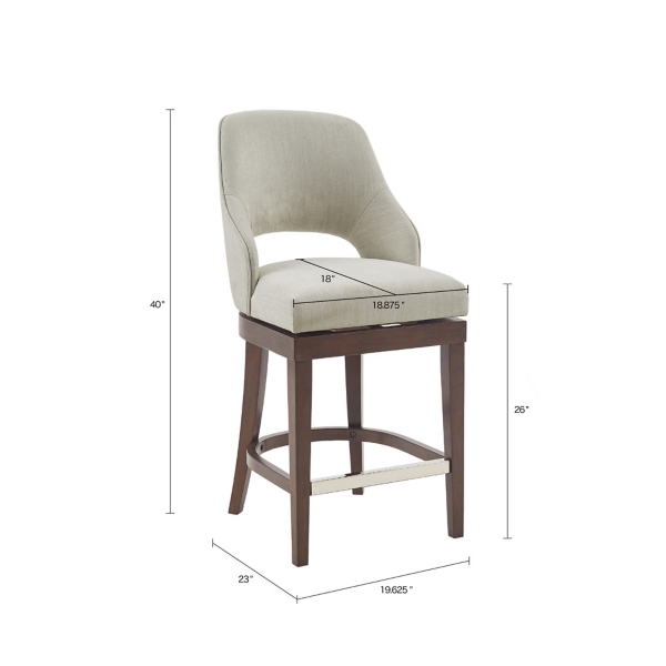 Cream Open Back Swivel Base Counter Stool
