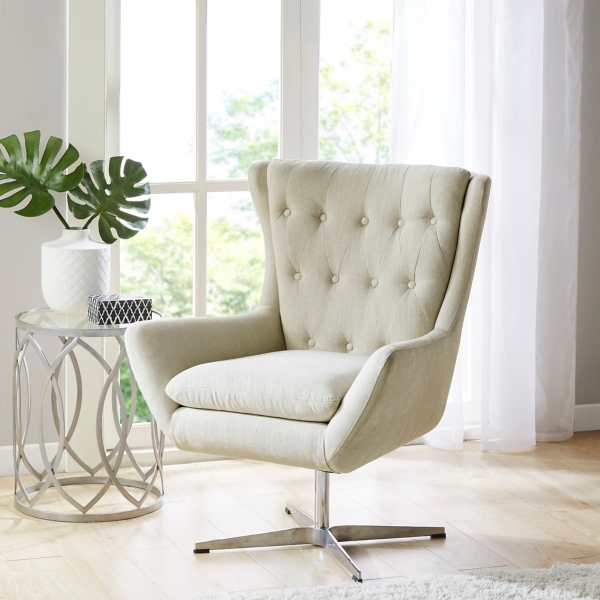 Cream Tufted High Back Swivel Office Chair Kirklands Home
