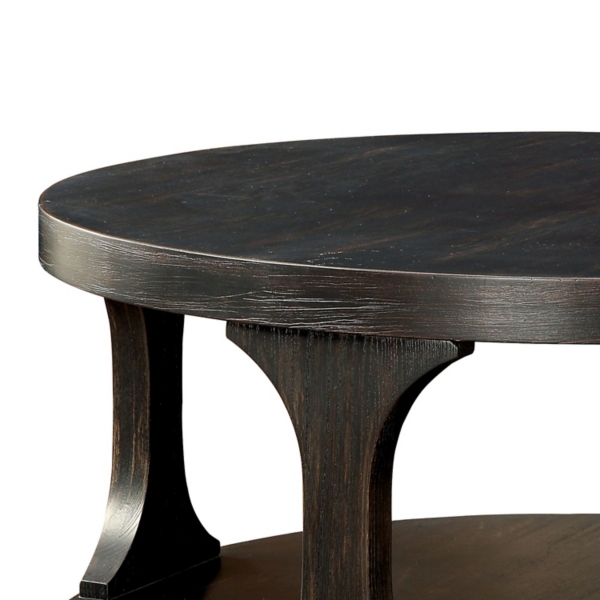 Jarrod Antique Wood Grain Shelf Coffee Table