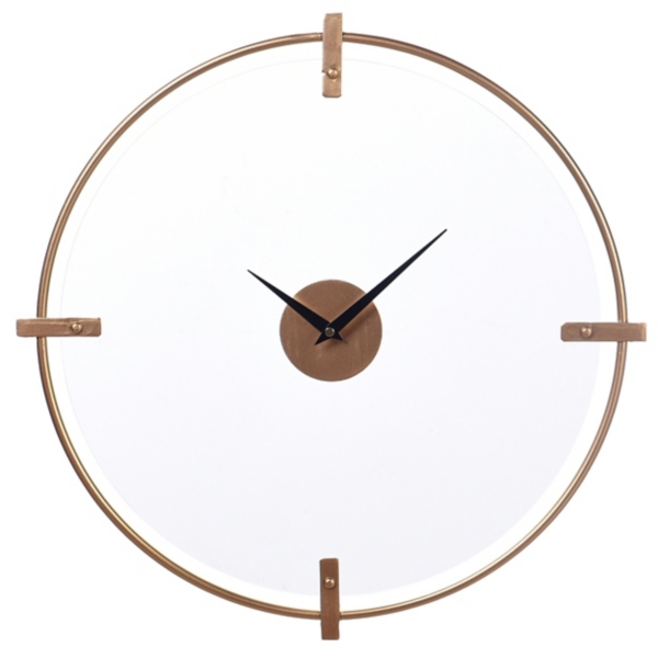 Gold Metal Frame Glass Face Wall Clock | Kirklands Home