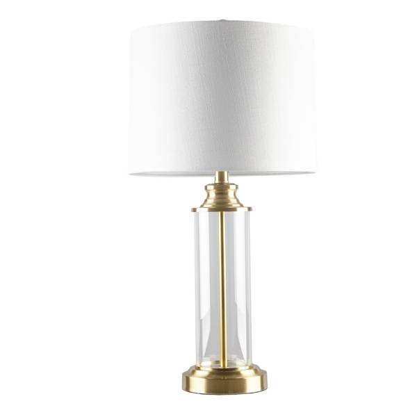 Gold Glass Cylinder Table Lamps, Set of 2