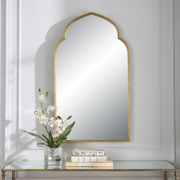 Gold Leaf Arched Frame Wall Mirror | Kirklands Home