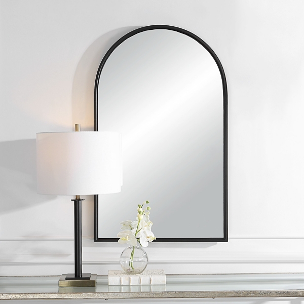 Black Metal Arch Frame Wall Mirror Kirklands Home