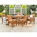 Acacia Wood Slatted 7-pc. Outdoor Dining Set