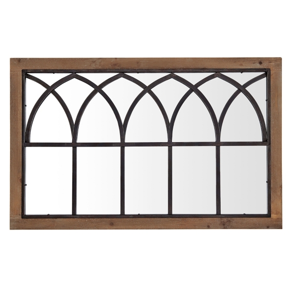 Brown Wood Frame Black Metal Arch Mirror Kirklands Home