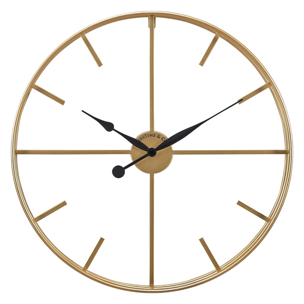 Gold Metal Open Frame Round Wall Clock | Kirklands Home