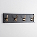 Black Wood and Gold Metal Wall Hooks