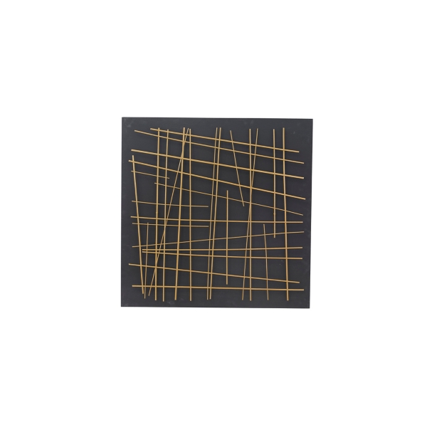 Black and Gold Metal Grid Wall Plaque Kirklands Home