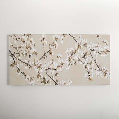 Ivory Cherry Blossoms Canvas Art Print | Kirklands Home