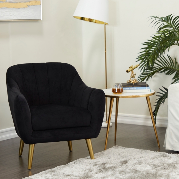 Gold velvet accent online chair