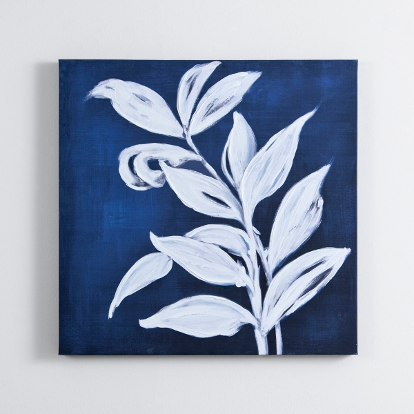 Fern Navy I Abstract Canvas Wall Art