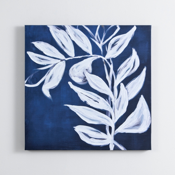 Fern Navy II Abstract Canvas Wall Art