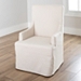 Ivory Slipcover Captain Dining Chair