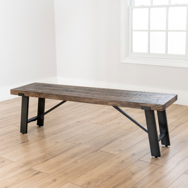 Ivan Wood and Metal Dining Bench