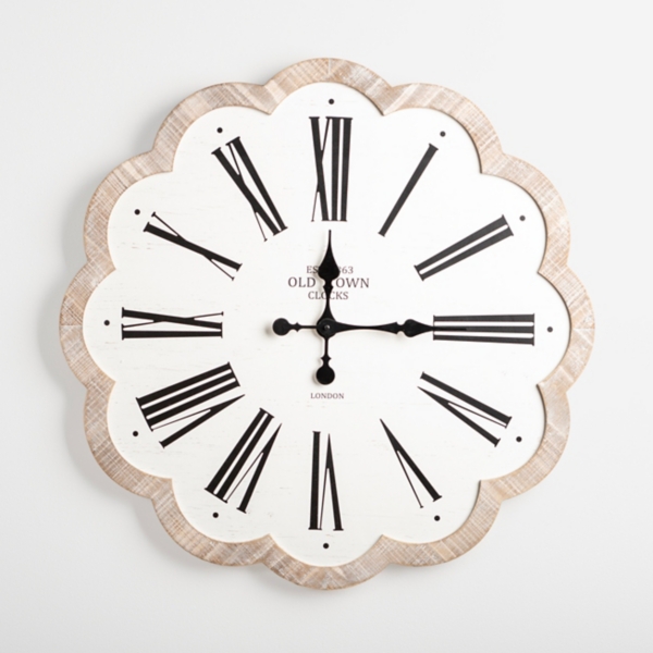 Adelyn Scalloped Edge Wood Clock