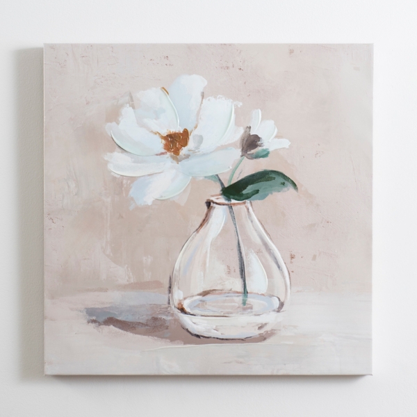 Gammeldags garn Cusco White Bloom Vase Canvas Art Print | Kirklands Home