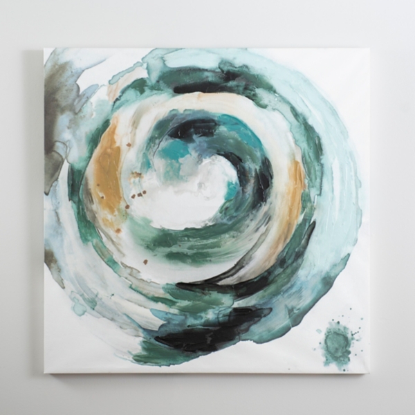 Green Spiral Abstract Canvas Art Print | Kirklands Home