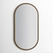 Aged Gold Beaded Frame Metal Wall Mirror