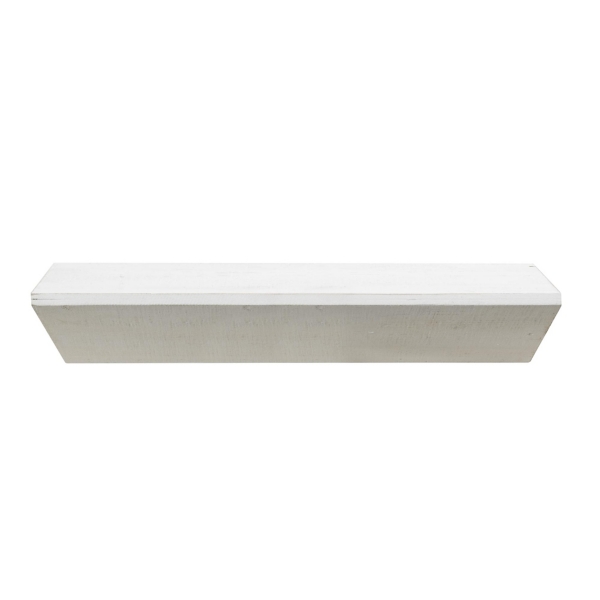 White Wedge Wood Small Floating Shelf