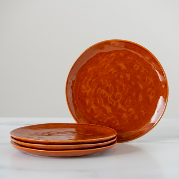Pumpkin Farrah Reactive Salad Plates, Set of 4 Kirklands Home