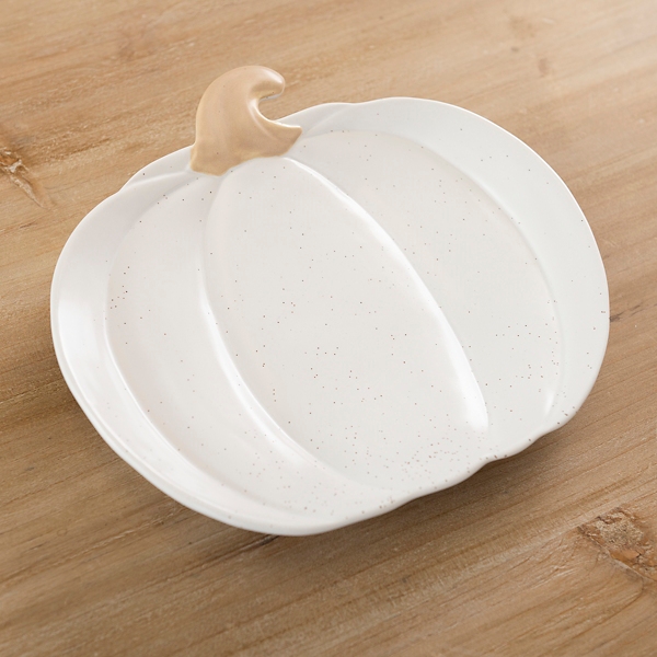 Speckled White Pumpkin Salad Plate Kirklands Home
