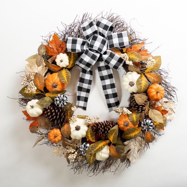 outdoor fall harvest wreaths for the front door