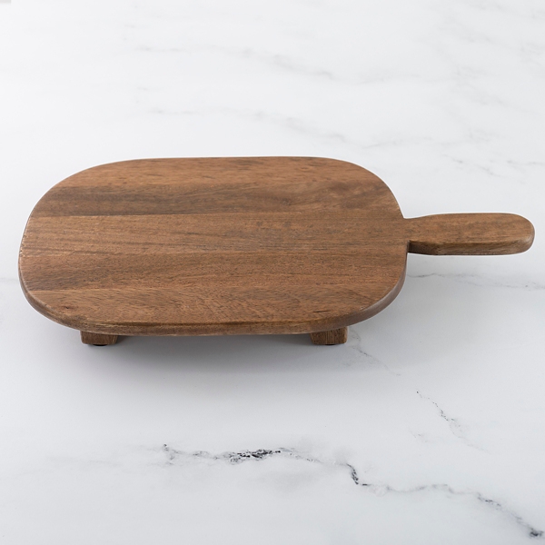 Pedestal Mango Wood Rounded Serving Board Kirklands Home