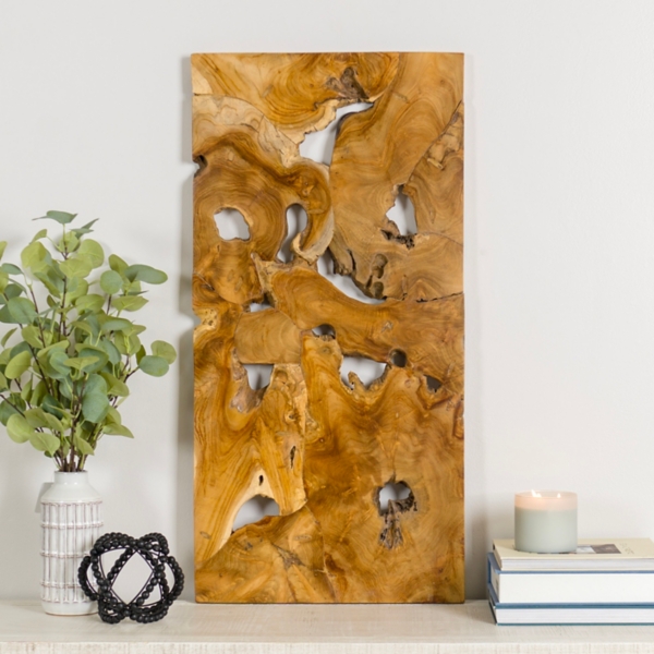 Raw Teak Root Panel Wall Plaque