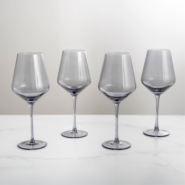 Gray Soft Angle Wine Glasses, Set of 4 Kirklands Home