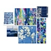 Blue Shapes VI Giclee Canvas Prints, Set of 6