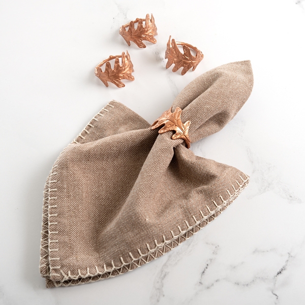 Bronze Leaf Napkin Rings, Set of 4 Kirklands Home